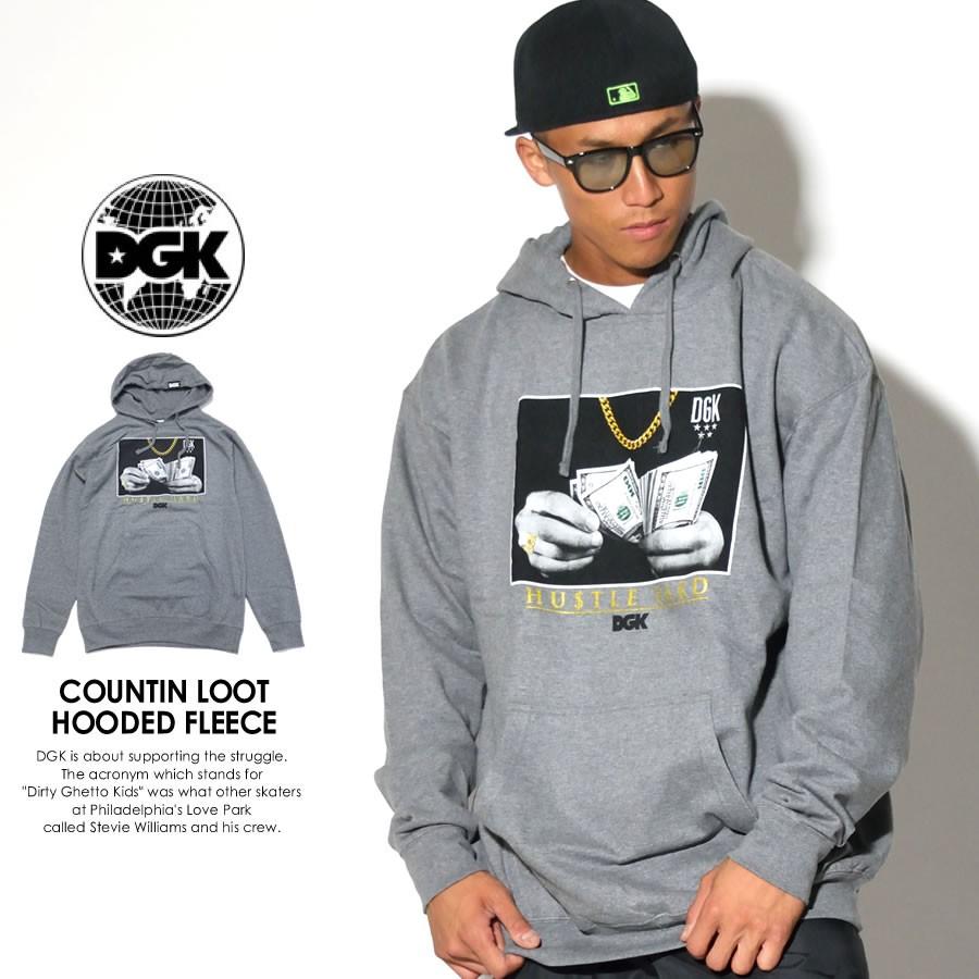 ディージーケー DGK スウェットプルオーバーパーカー メンズ 裏起毛 COUNTIN LOOT HOODED FLEECE | DGK