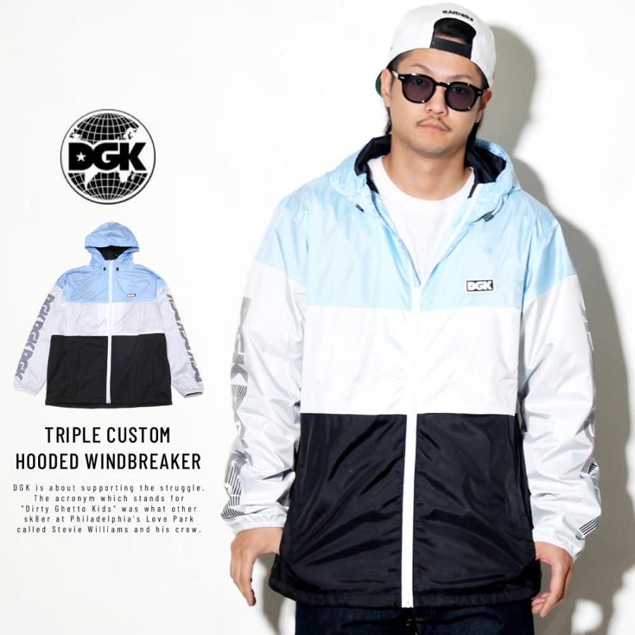 ディージーケー DGK ウインドブレーカー ジャケット パーカー メンズ TRIPLE CUSTOM HOODED WINDBREAKER パウダーブルー | DGK