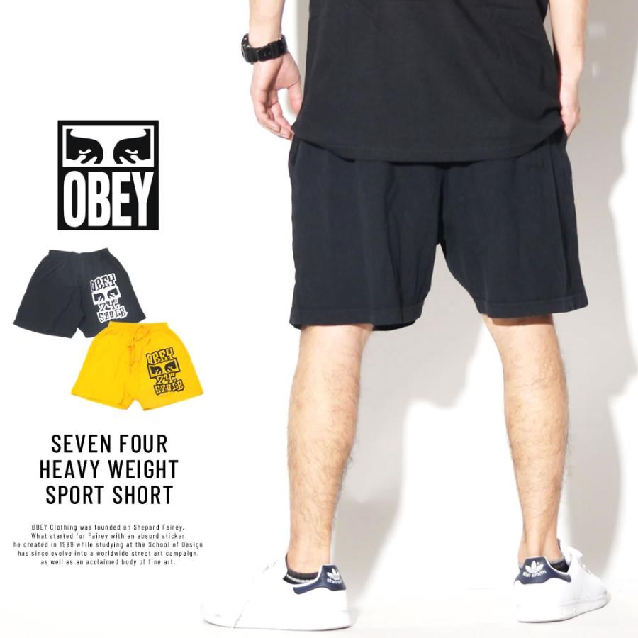 オベイ ハーフパンツ 裏毛 スウェット ショートパンツ メンズ OBEY SEVEN FOUR HEAVY WEIGHT SPORT SHORT 176921901｜deep｜04