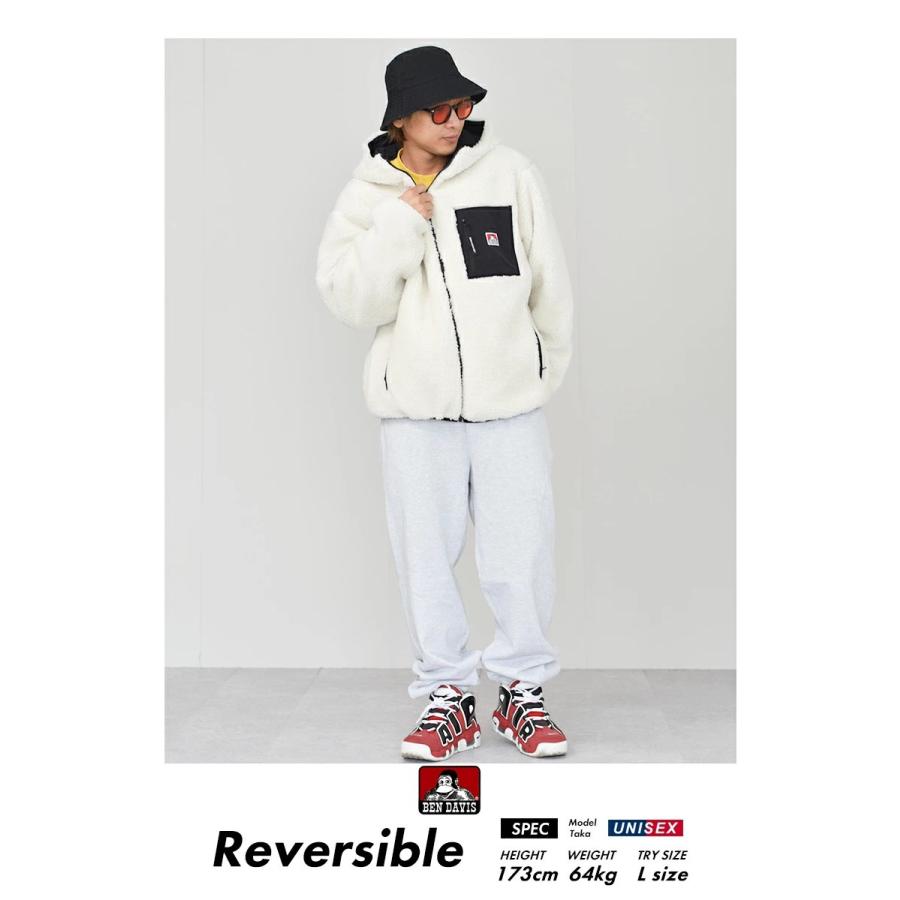 BEN DAVIS ベンデイビス ボアブルゾン ナイロンジャケット メンズ リバーシブル アウター REVERSIBLE BOA JACKET HOODIE ホワイト ワーク ブランド | BEN DAVIS | 03