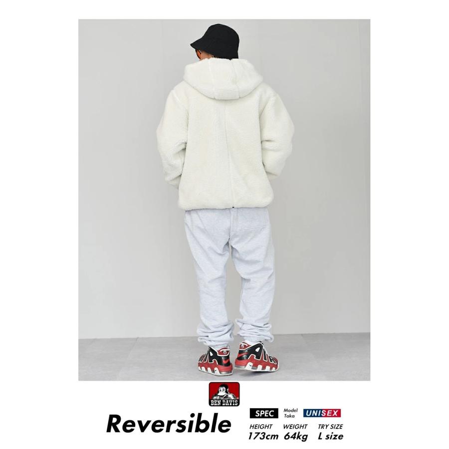 BEN DAVIS ベンデイビス ボアブルゾン ナイロンジャケット メンズ リバーシブル アウター REVERSIBLE BOA JACKET HOODIE ホワイト ワーク ブランド | BEN DAVIS | 04