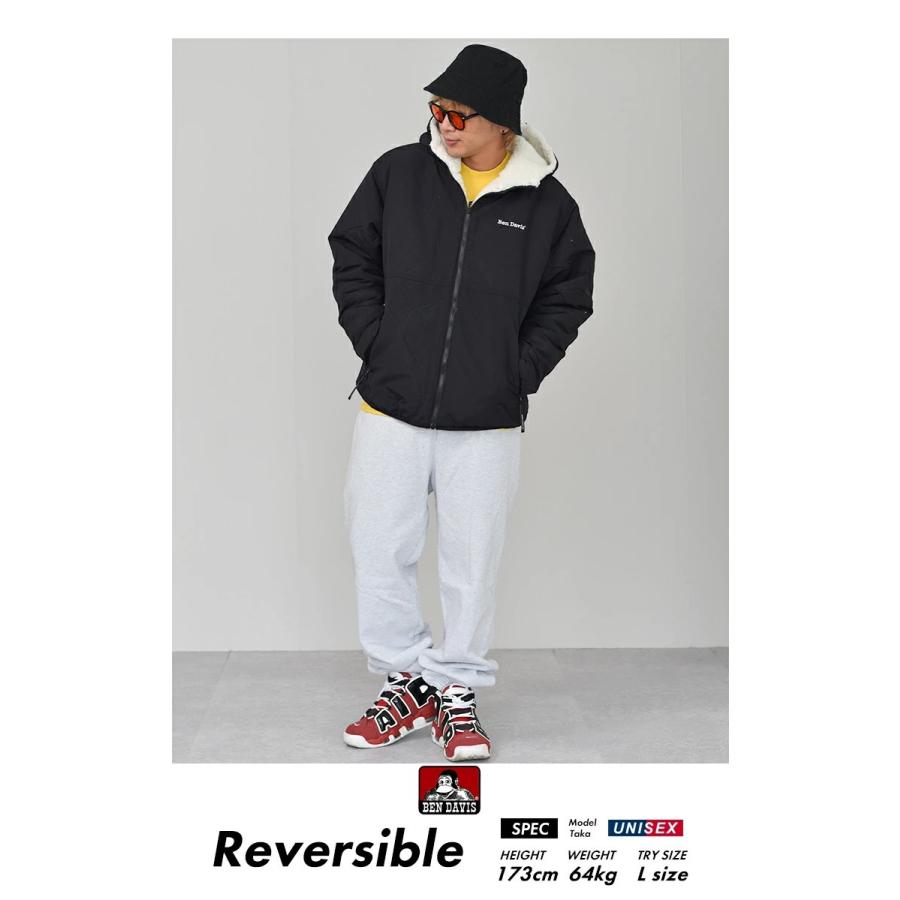 BEN DAVIS ベンデイビス ボアブルゾン ナイロンジャケット メンズ リバーシブル アウター REVERSIBLE BOA JACKET HOODIE ホワイト ワーク ブランド | BEN DAVIS | 06