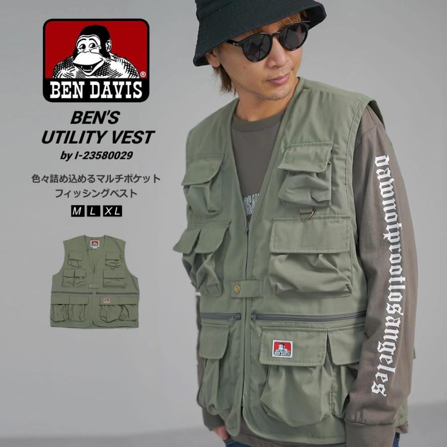 BEN DAVIS ベンデイビス ユーティリティベスト メンズ BENS UTILITY VEST カーキオリーブ | BEN DAVIS