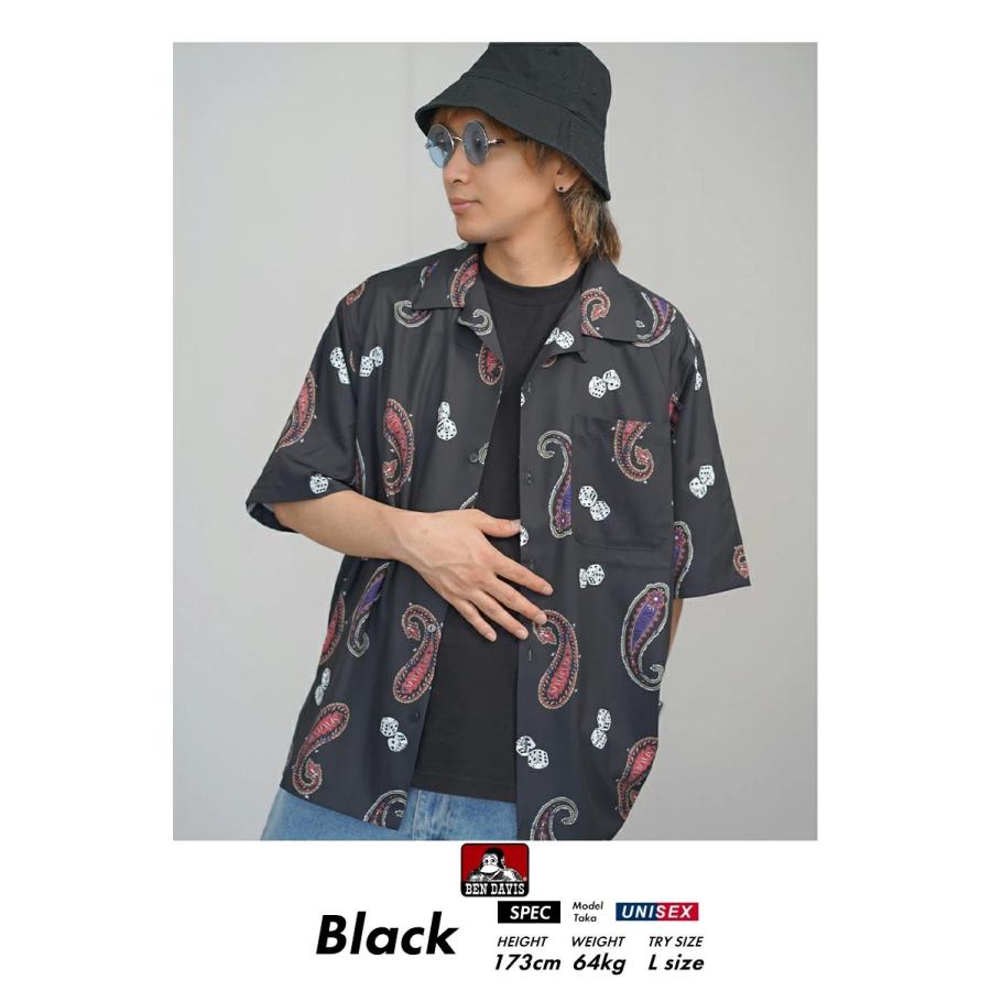 BEN DAVIS ベンデイビス オーバーサイズ 半袖 ペイズリー＆ダイス柄 開襟シャツ メンズ PAISLEY&DICE O/C SHIRTS | BEN DAVIS | 02