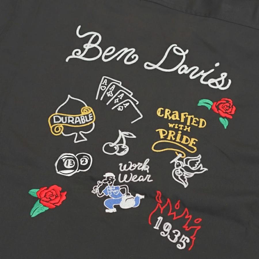 BEN DAVIS ベンデイビス オーバーサイズ タトゥーモチーフ チェーンステッチ 半袖  開襟 ボウリングシャツ メンズ SCRIBBLE STITCH O/C SHIRTS | BEN DAVIS | 11