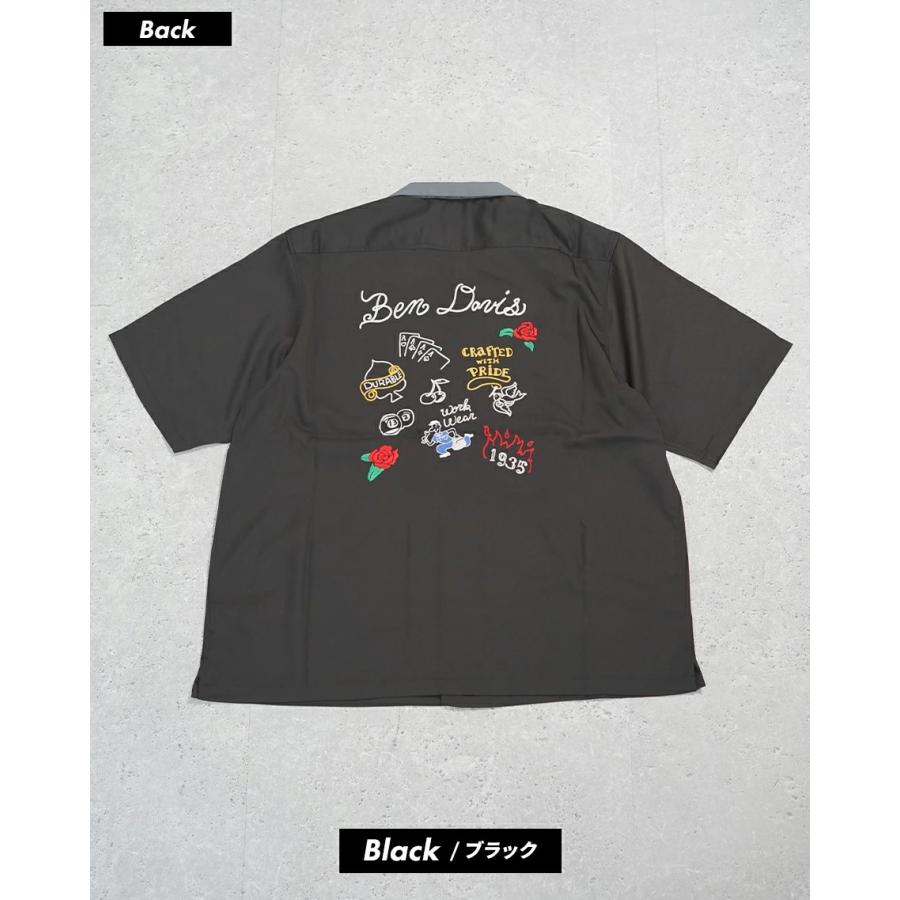 BEN DAVIS ベンデイビス オーバーサイズ タトゥーモチーフ チェーンステッチ 半袖  開襟 ボウリングシャツ メンズ SCRIBBLE STITCH O/C SHIRTS | BEN DAVIS | 06