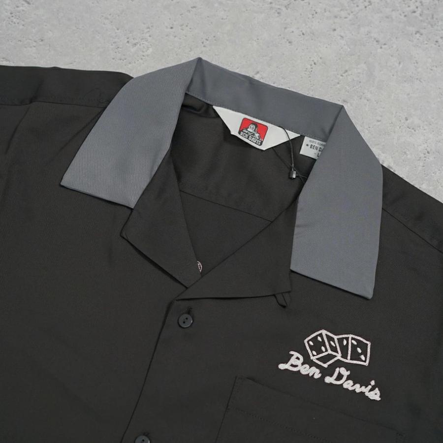 BEN DAVIS ベンデイビス オーバーサイズ タトゥーモチーフ チェーンステッチ 半袖  開襟 ボウリングシャツ メンズ SCRIBBLE STITCH O/C SHIRTS | BEN DAVIS | 07