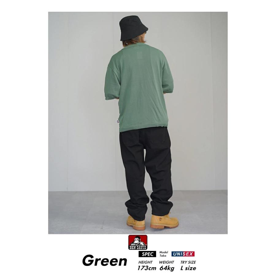 BEN DAVIS ベンデイビス マルチストライプ サマーニット ジップアップシャツ 半袖 メンズ STRIPE KNIT ZIP SHIRTS グリーン | BEN DAVIS | 04