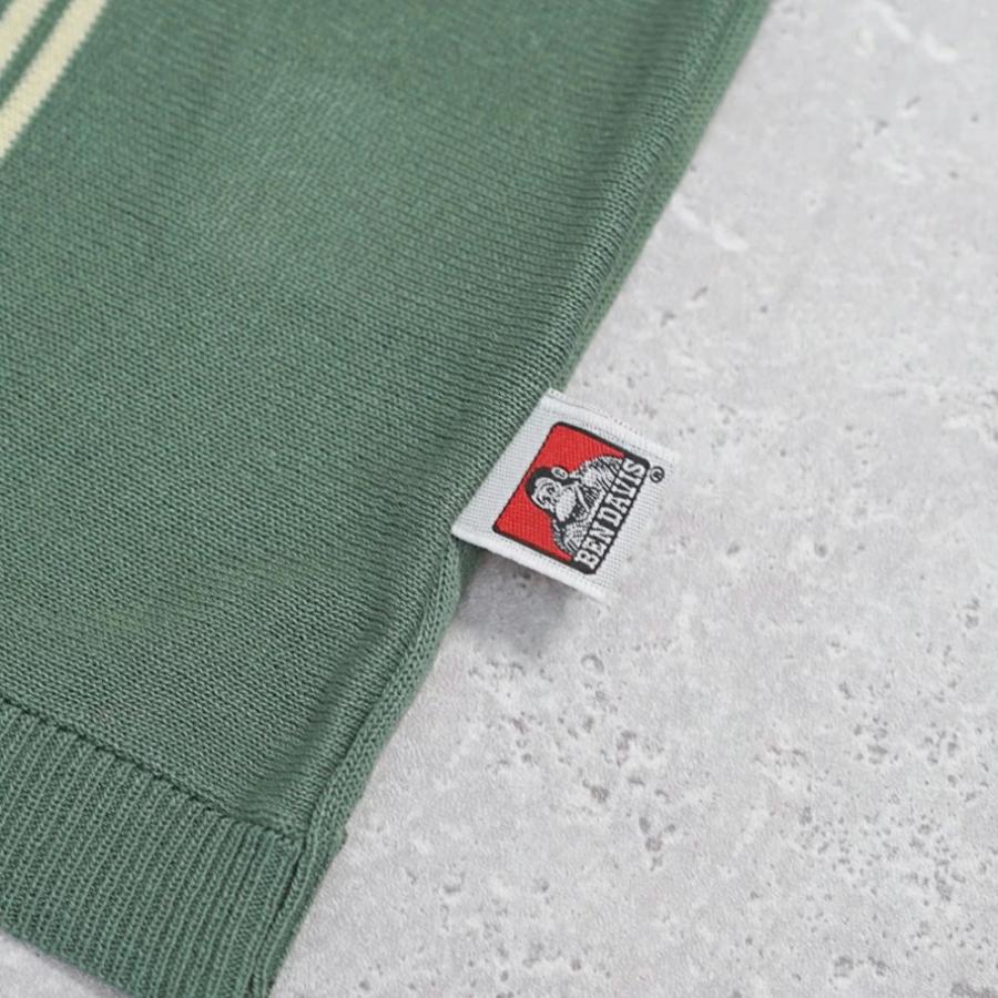 BEN DAVIS ベンデイビス マルチストライプ サマーニット ジップアップシャツ 半袖 メンズ STRIPE KNIT ZIP SHIRTS グリーン | BEN DAVIS | 09