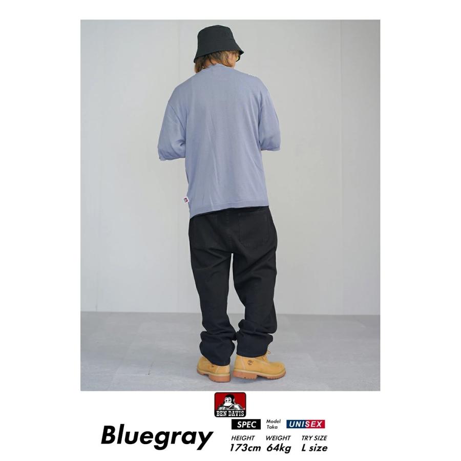 BEN DAVIS ベンデイビス マルチストライプ サマーニット ジップアップシャツ 半袖 メンズ STRIPE KNIT ZIP SHIRTS ブルーグレー | BEN DAVIS | 04