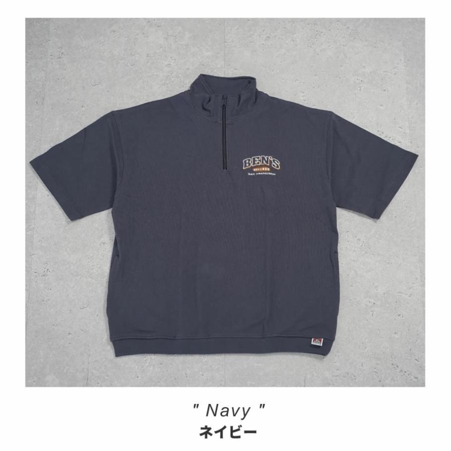 BEN DAVIS ベンデイビス ハーフジップ ヘビーウェイト Tシャツ メンズ 半袖 1/4 ZIP TRAINEE ULTRA HEAVY TEE ネイビー | BEN DAVIS | 02
