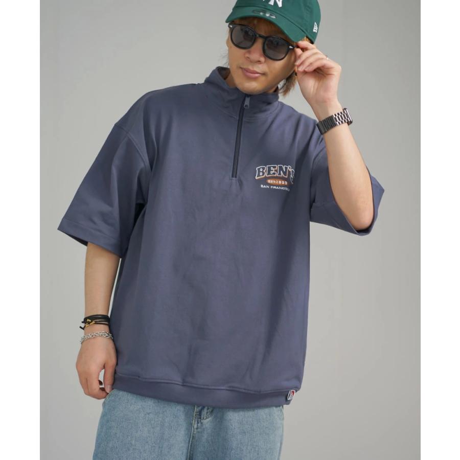 BEN DAVIS ベンデイビス ハーフジップ ヘビーウェイト Tシャツ メンズ 半袖 1/4 ZIP TRAINEE ULTRA HEAVY TEE ネイビー | BEN DAVIS | 08