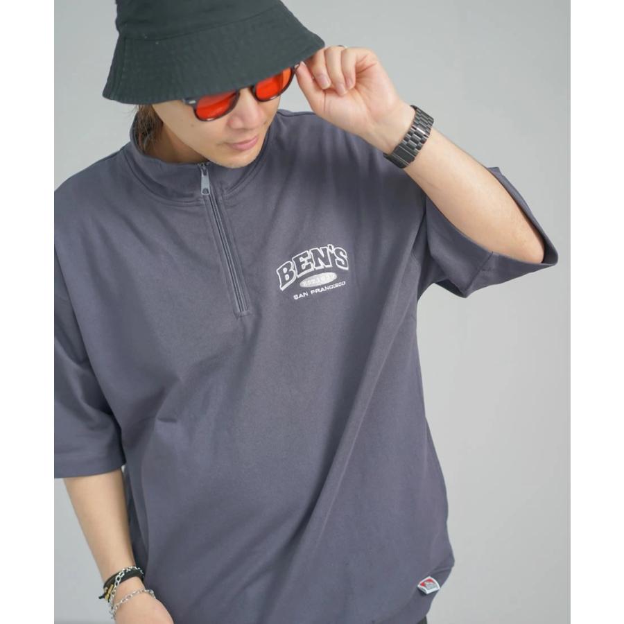 BEN DAVIS ベンデイビス ハーフジップ ヘビーウェイト Tシャツ メンズ 半袖 1/4 ZIP TRAINEE ULTRA HEAVY TEE チャコール | BEN DAVIS | 08