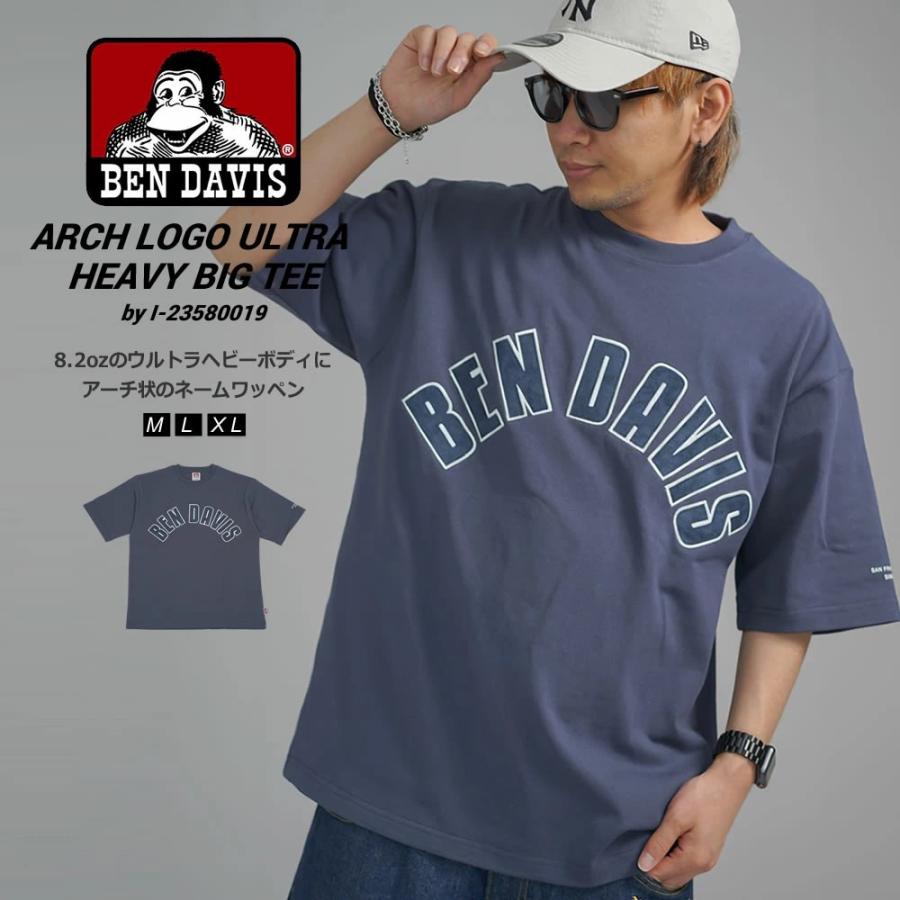BEN DAVIS ベンデイビス ヘビーウェイト Tシャツ メンズ 半袖 ARCH LOGO ULTRA HEAVY TEE ネイビー | BEN DAVIS