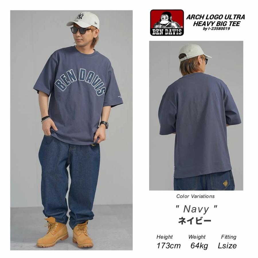 BEN DAVIS ベンデイビス ヘビーウェイト Tシャツ メンズ 半袖 ARCH LOGO ULTRA HEAVY TEE ネイビー | BEN DAVIS | 08