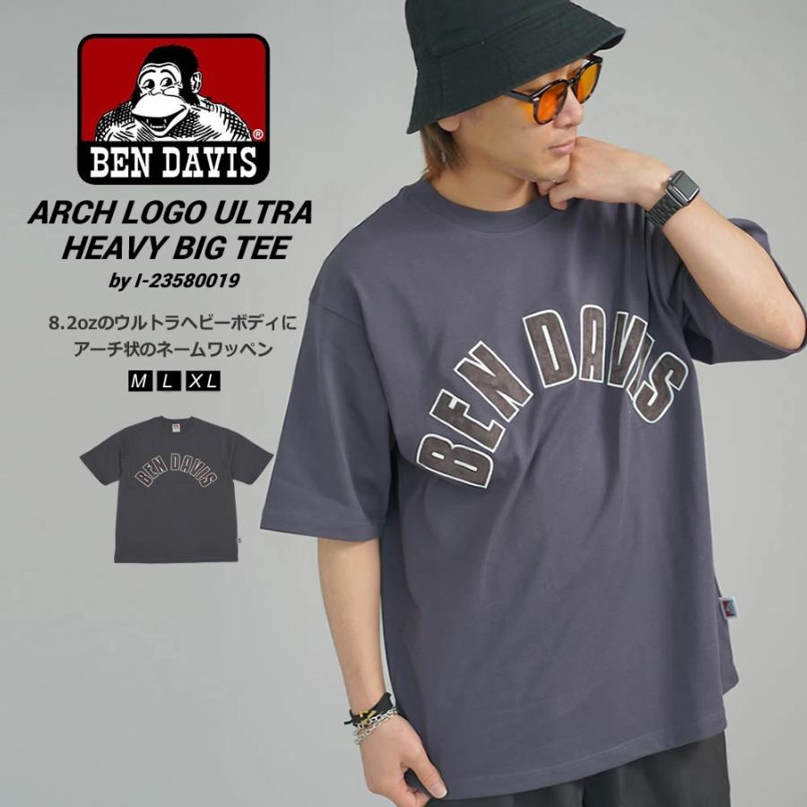 BEN DAVIS ベンデイビス ヘビーウェイト Tシャツ メンズ 半袖 ARCH LOGO ULTRA HEAVY TEE チャコール | BEN DAVIS