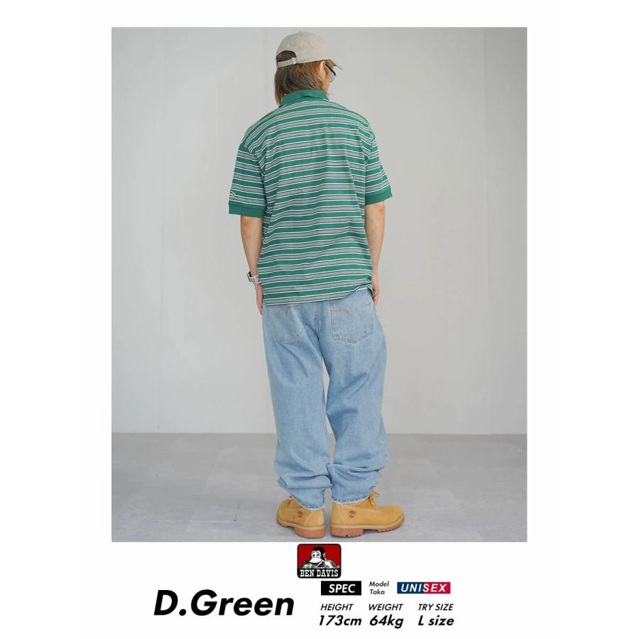 BEN DAVIS ベンデイビス Tシャツ メンズ 半袖 BORDER POLO SHIRT グリーン | BEN DAVIS | 04