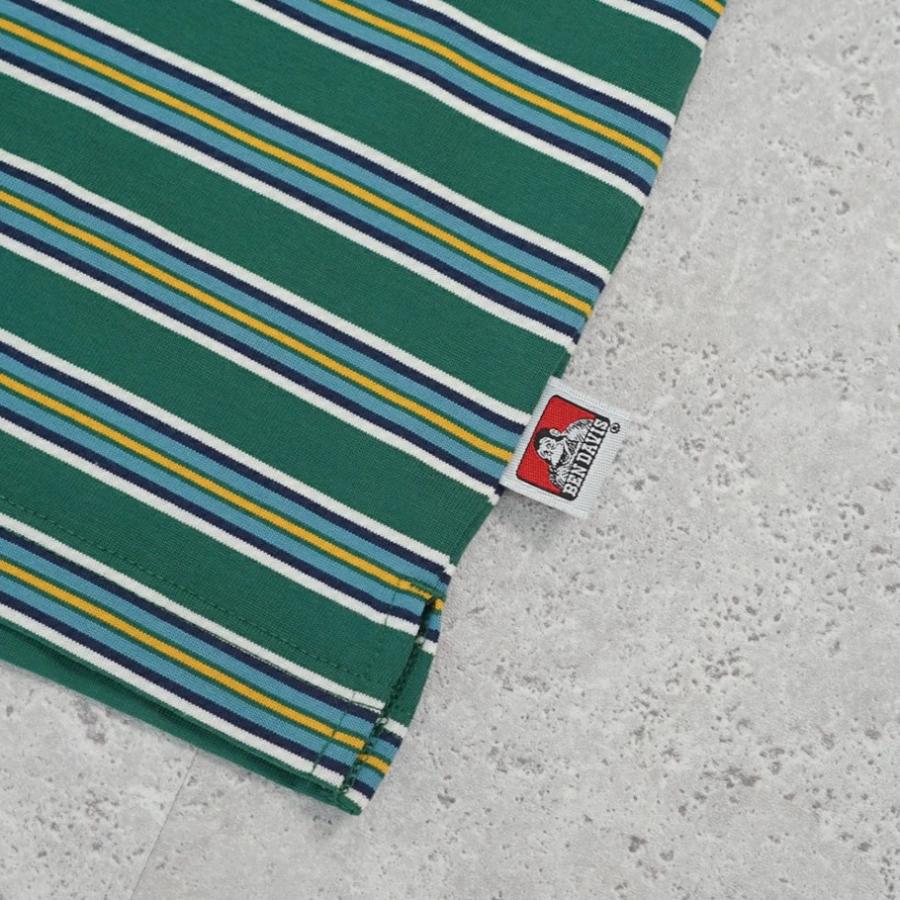BEN DAVIS ベンデイビス Tシャツ メンズ 半袖 BORDER POLO SHIRT グリーン | BEN DAVIS | 10