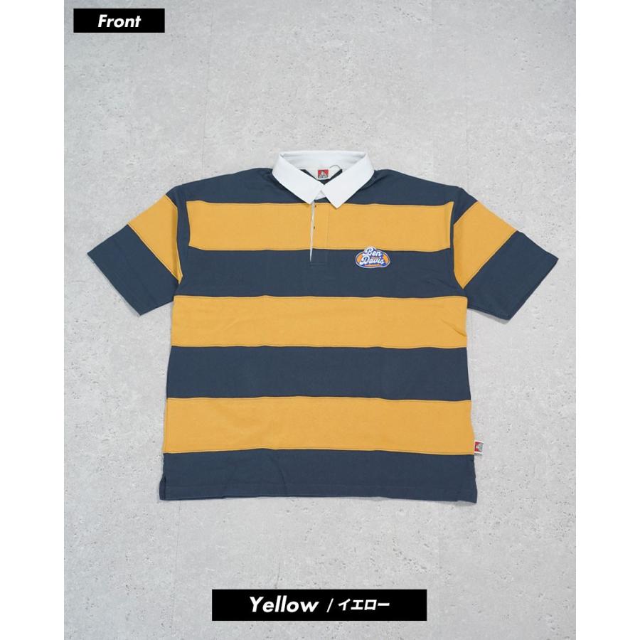 BEN DAVIS ベンデイビス ラグビーシャツ メンズ 半袖 PATCH RUGBY BORDER TEE イエロー | BEN DAVIS | 05