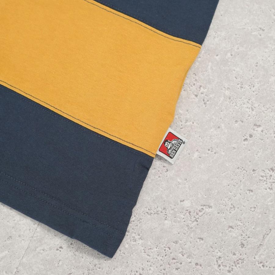 BEN DAVIS ベンデイビス ラグビーシャツ メンズ 半袖 PATCH RUGBY BORDER TEE イエロー | BEN DAVIS | 09