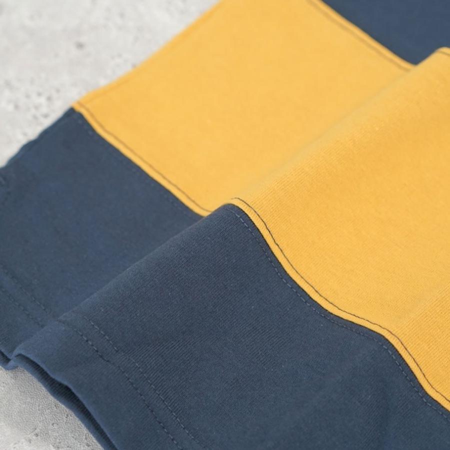 BEN DAVIS ベンデイビス ラグビーシャツ メンズ 半袖 PATCH RUGBY BORDER TEE イエロー | BEN DAVIS | 10