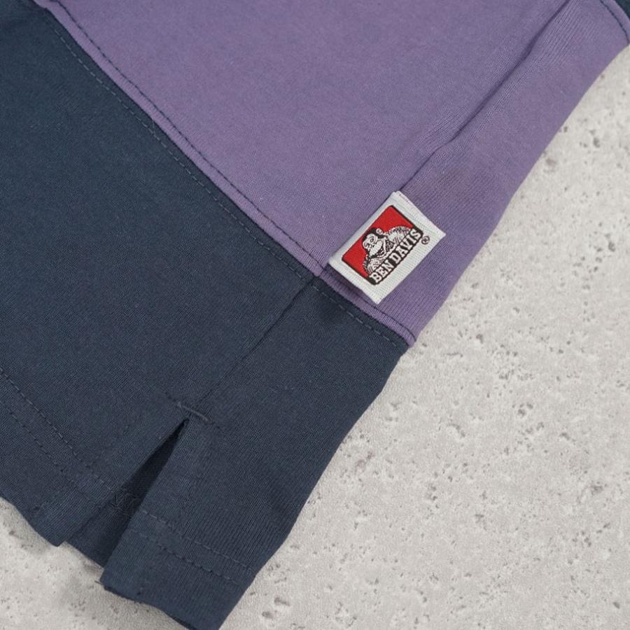 BEN DAVIS ベンデイビス ラグビーシャツ メンズ 半袖 PATCH RUGBY BORDER TEE ラベンダー | BEN DAVIS | 11