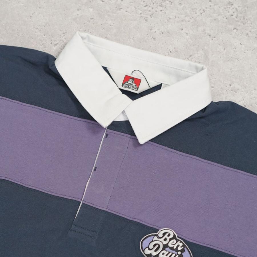 BEN DAVIS ベンデイビス ラグビーシャツ メンズ 半袖 PATCH RUGBY BORDER TEE ラベンダー | BEN DAVIS | 07