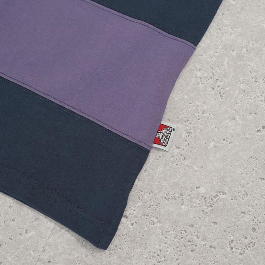 BEN DAVIS ベンデイビス ラグビーシャツ メンズ 半袖 PATCH RUGBY BORDER TEE ラベンダー | BEN DAVIS | 09