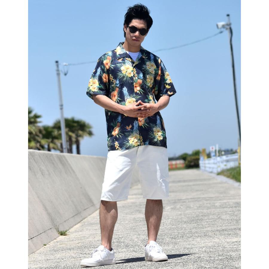 BLACK KAVIAR アロハシャツ メンズ 半袖 花柄 開襟 オープン