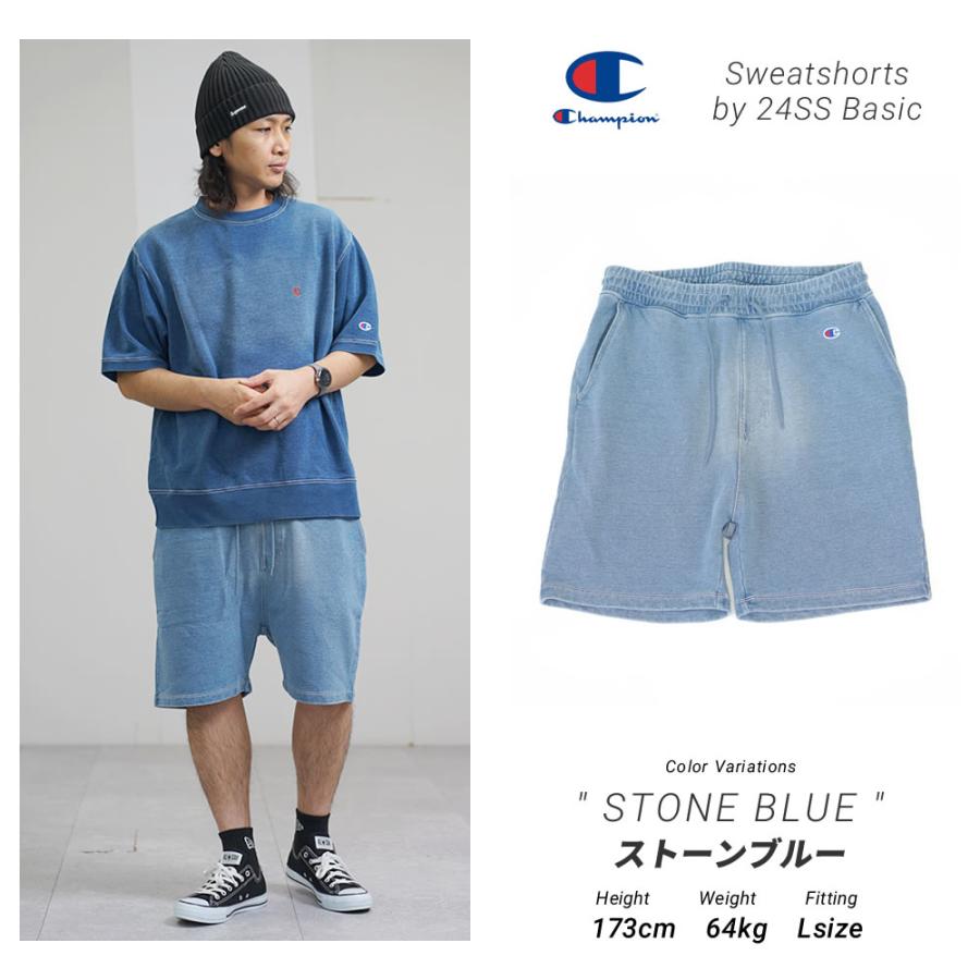 チャンピオン スウェット ハーフパンツ メンズ 裏毛  インディゴ染め フェイクデニム Champion 24SS C3-Z509 | Champion | 06