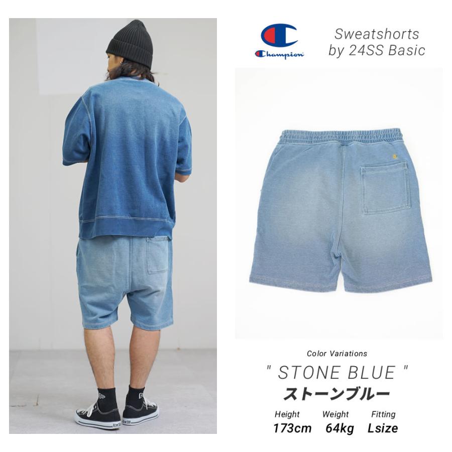 チャンピオン スウェット ハーフパンツ メンズ 裏毛  インディゴ染め フェイクデニム Champion 24SS C3-Z509 | Champion | 07