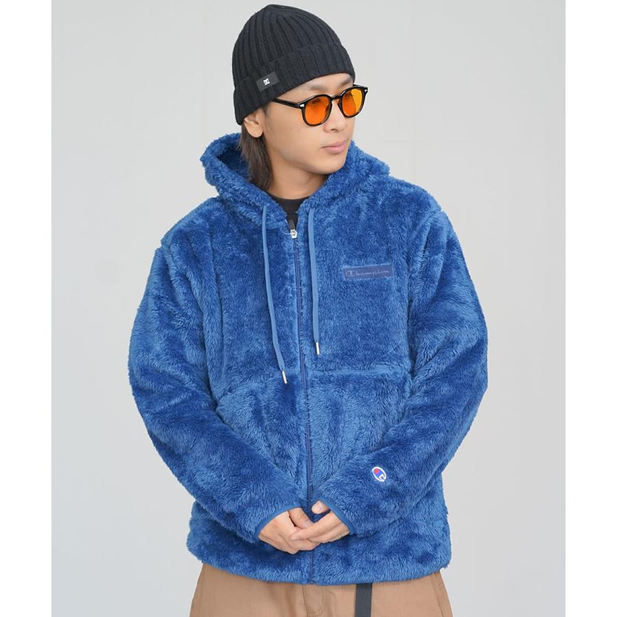 チャンピオン パーカー メンズ シャギーボアフリース ジップアップ 抗菌防臭 静電気防止 Champion ジップフーデッドジャケット 23FW ベーシック C3-Y615 | Champion | 13