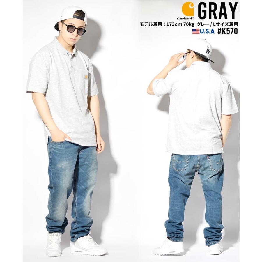 Carhartt カーハート ポロシャツ メンズ 半袖 鹿の子素材 オーバーサイズ ゆったり 大きめ K570 USA企画 | Carhartt | 14