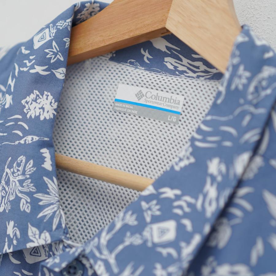 コロンビア 長袖 シャツ メンズ トローラーズ ベスト ショートスリーブシャツ フィッシングモチーフ 総柄 FM7011 | Columbia | 16