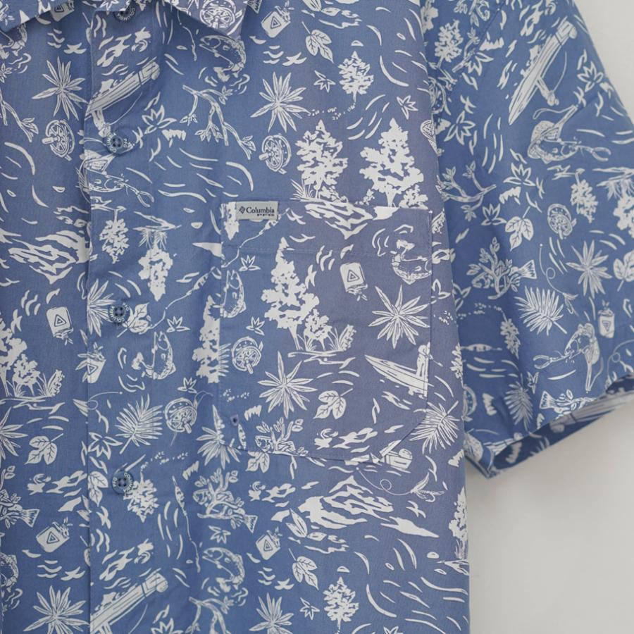 コロンビア 長袖 シャツ メンズ トローラーズ ベスト ショートスリーブシャツ フィッシングモチーフ 総柄 FM7011 | Columbia | 18