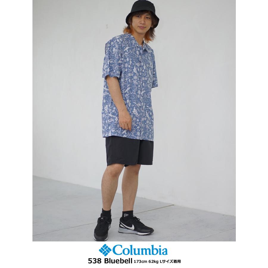 コロンビア 長袖 シャツ メンズ トローラーズ ベスト ショートスリーブシャツ フィッシングモチーフ 総柄 FM7011 | Columbia | 08