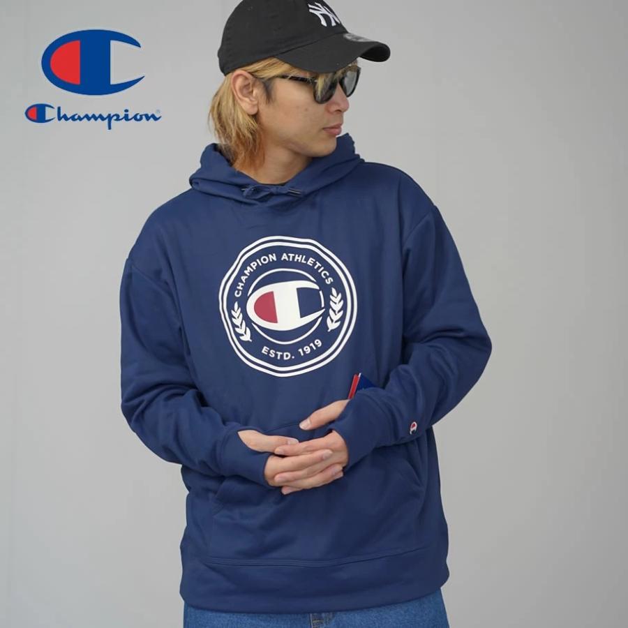 Champion チャンピオン パーカー メンズ 裏起毛 スウェット プルオーバー オーバーサイズ POWERBLEND GRAPHIC HOODIE GF89H USA企画 | Champion
