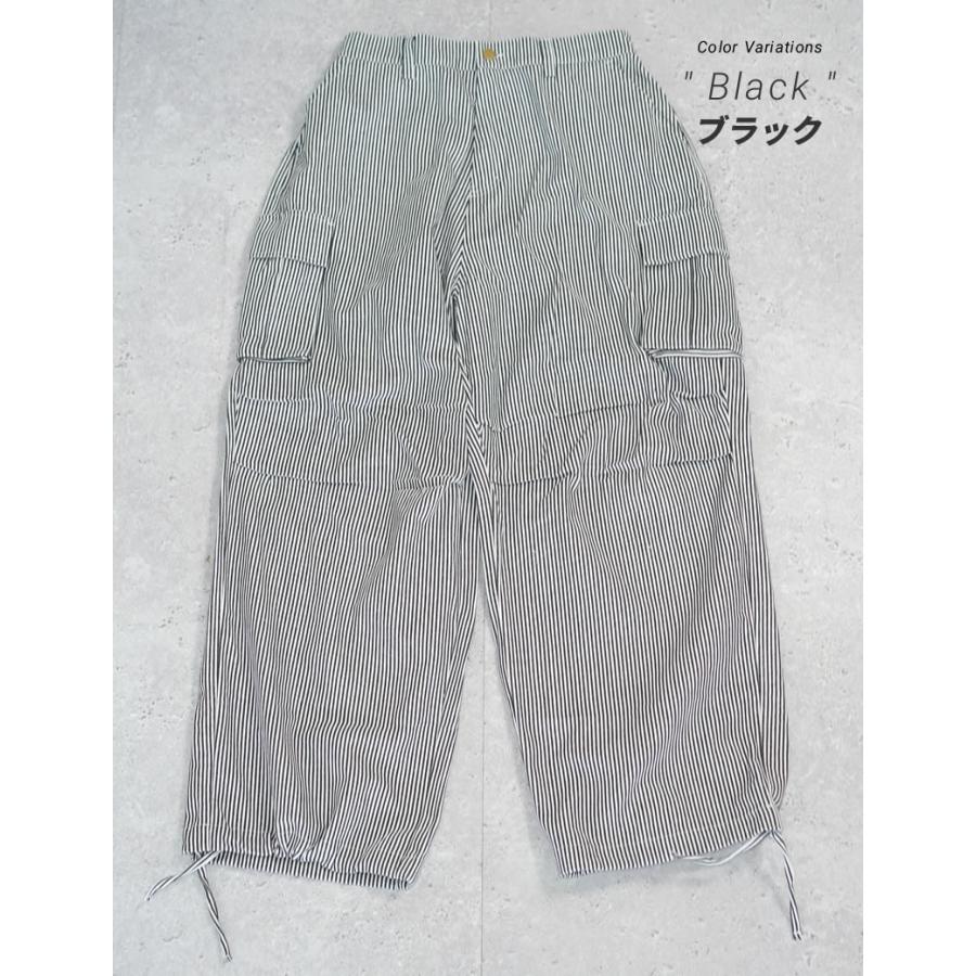 スーパーワイド ヒッコリー カーゴパンツ ワイド ミリタリー ワークパンツ メンズ 大きいサイズ ルーズ ゆったり 極太 作業着 おしゃれ ブランド DOP | DOPE | 14