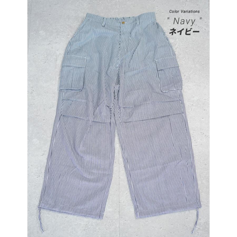 スーパーワイド ヒッコリー カーゴパンツ ワイド ミリタリー ワークパンツ メンズ 大きいサイズ ルーズ ゆったり 極太 作業着 おしゃれ ブランド DOP | DOPE | 16