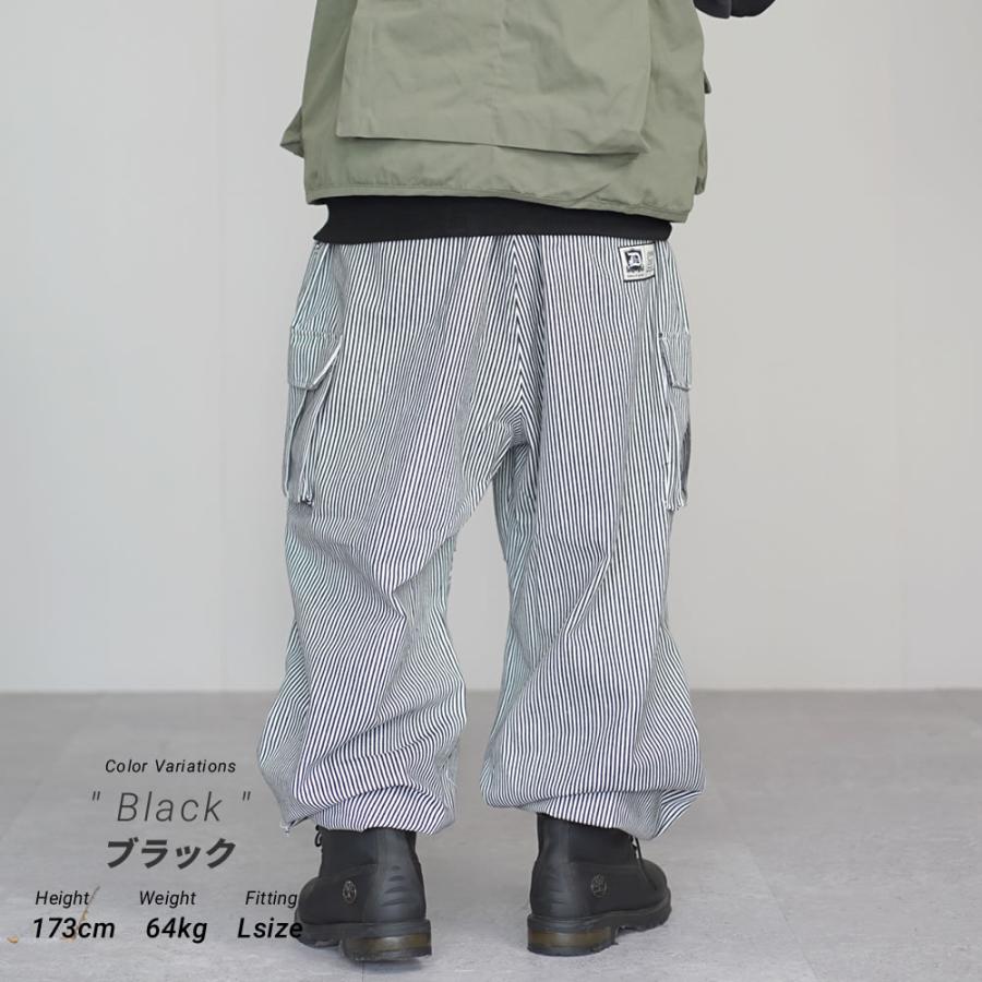 スーパーワイド ヒッコリー カーゴパンツ ワイド ミリタリー ワークパンツ メンズ 大きいサイズ ルーズ ゆったり 極太 作業着 おしゃれ ブランド DOP | DOPE | 10