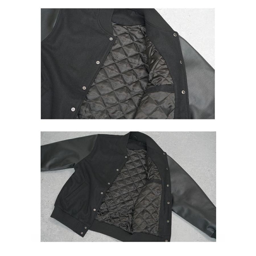 DOPE スタジャン スタジアムジャンパー メンズ メルトン PUレザー袖