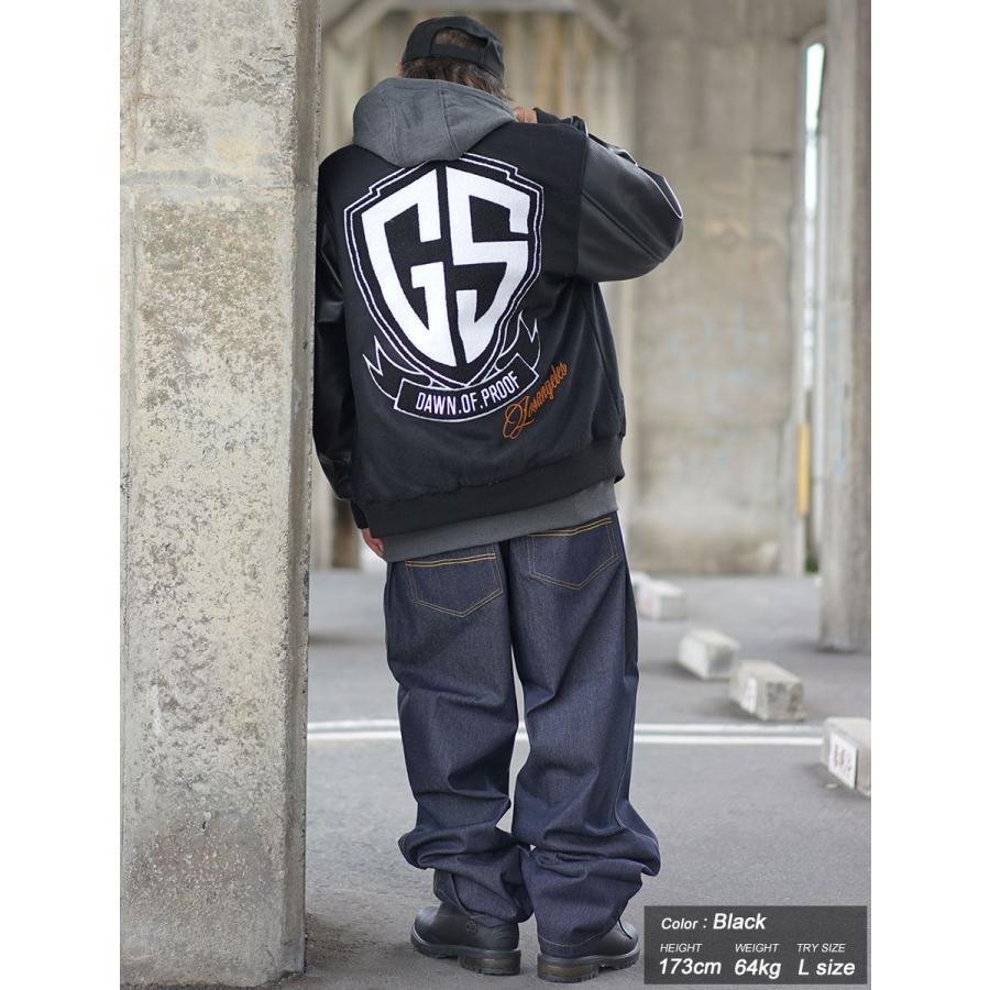 DOPE スタジャン スタジアムジャンパー メンズ メルトン PUレザー袖