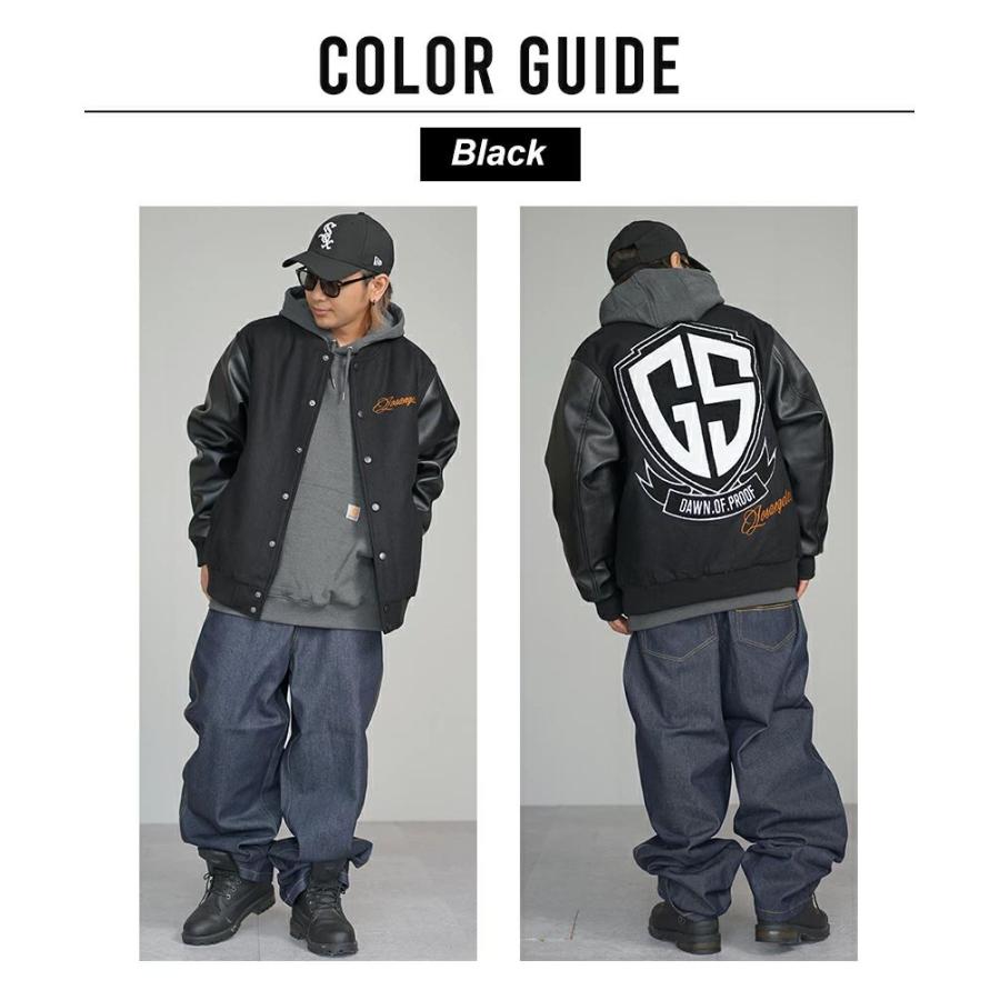 DOPE スタジャン スタジアムジャンパー メンズ メルトン PUレザー袖