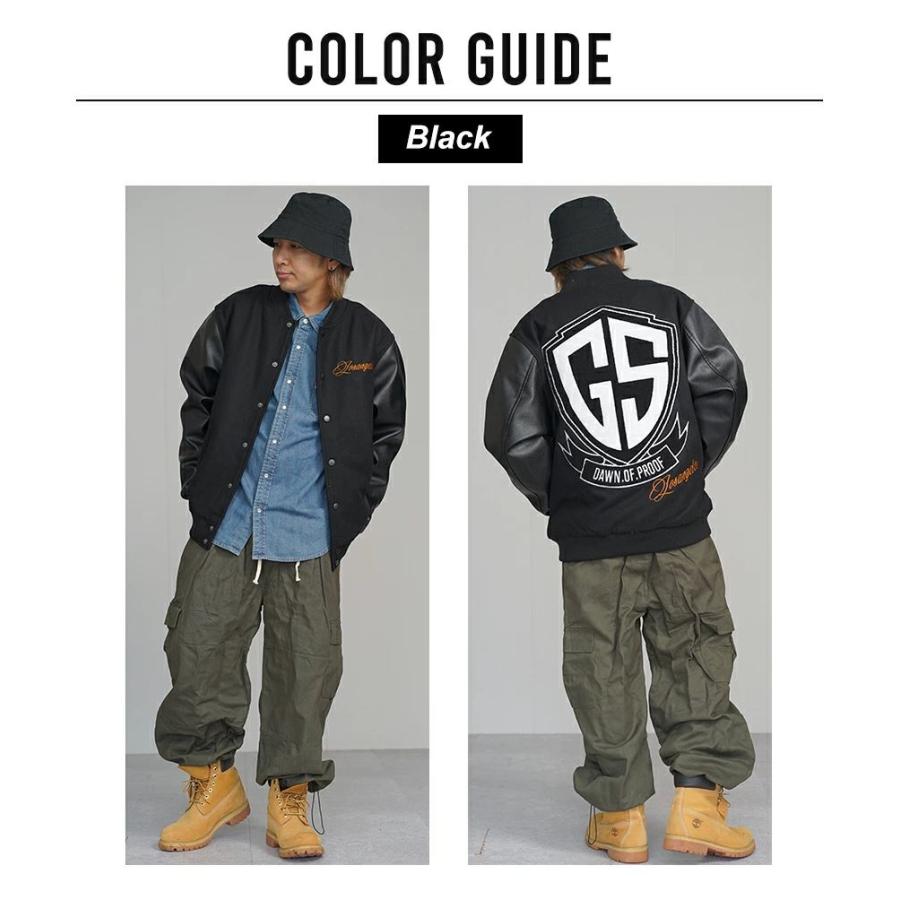 DOPE スタジャン スタジアムジャンパー メンズ メルトン PUレザー袖