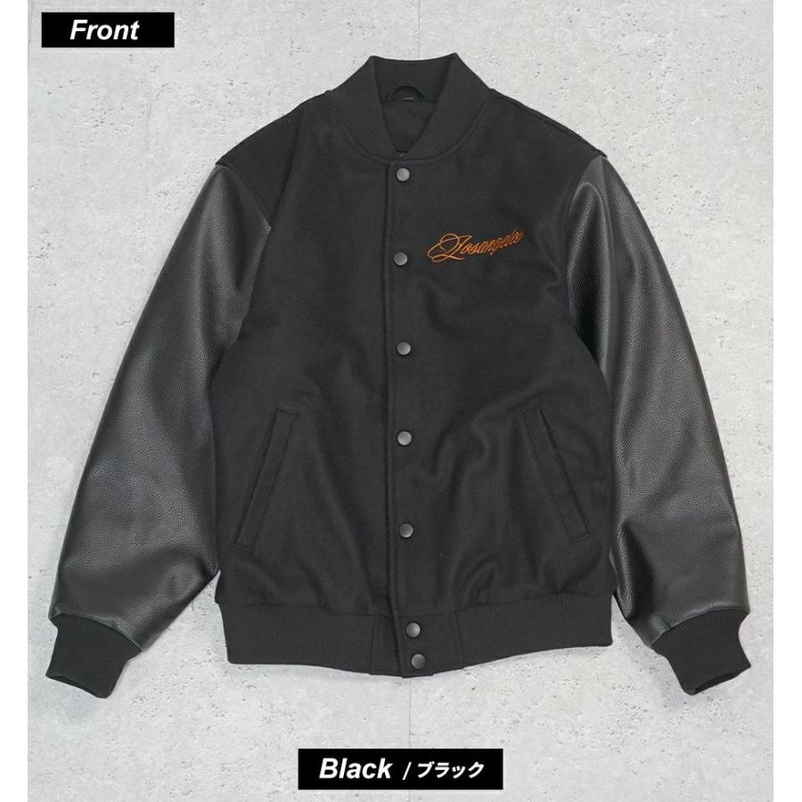 DOPE スタジャン スタジアムジャンパー メンズ メルトン PUレザー袖