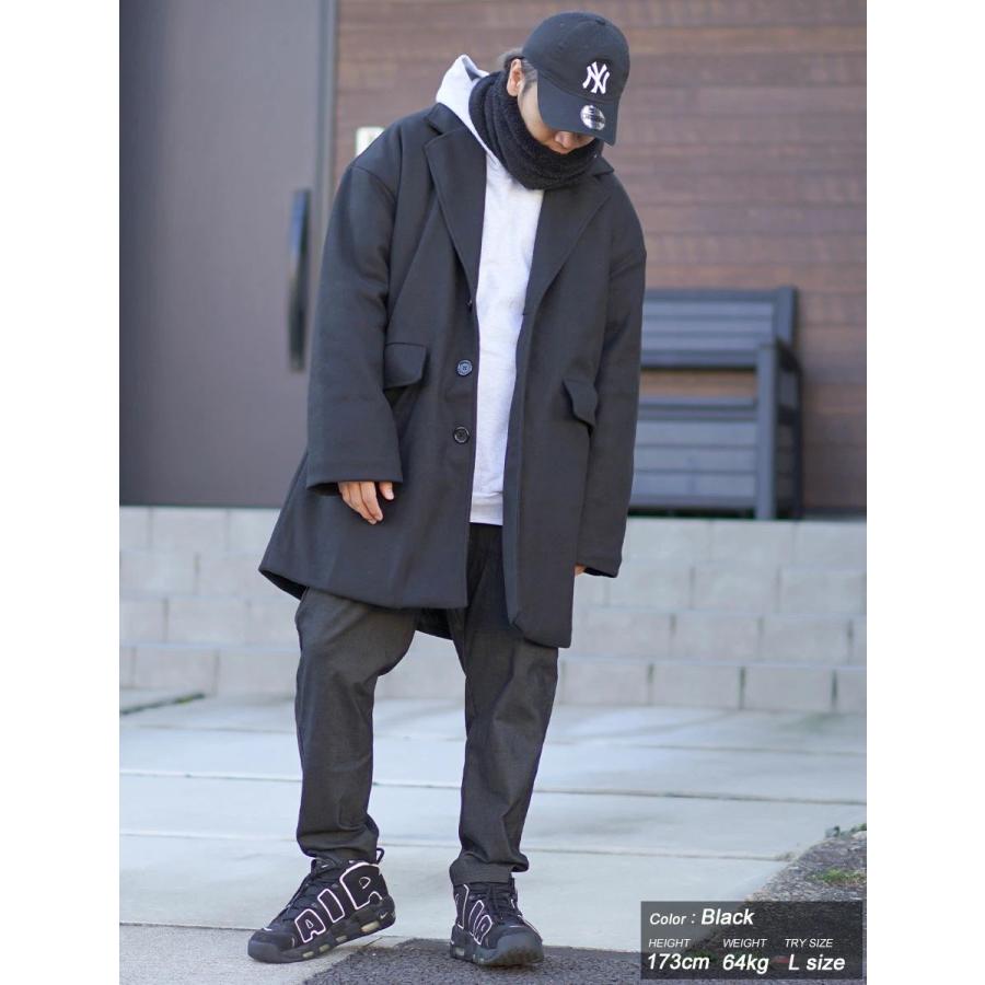 DOPE ウールライク オーバーサイズ チェスターコート メンズ 裏 DOPE ウールライク オーバーサイズ チェスターコート メンズ 裏