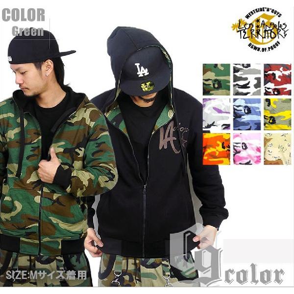 スウェットジップアップパーカー メンズ DOP リバーシブルパーカー ロゴ刺繍/カモフラ柄 大きいサイズ B系 ストリート ファッション |  | 01