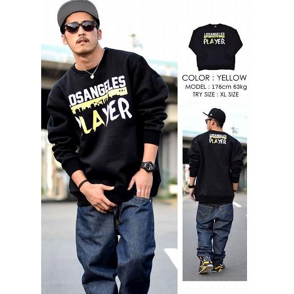 スウェットトレーナー メンズ 裏起毛 DOP LA PLAYERロゴプリントトレーナー 大きいサイズ ゆったり B系 ストリート ファッション |  | 01