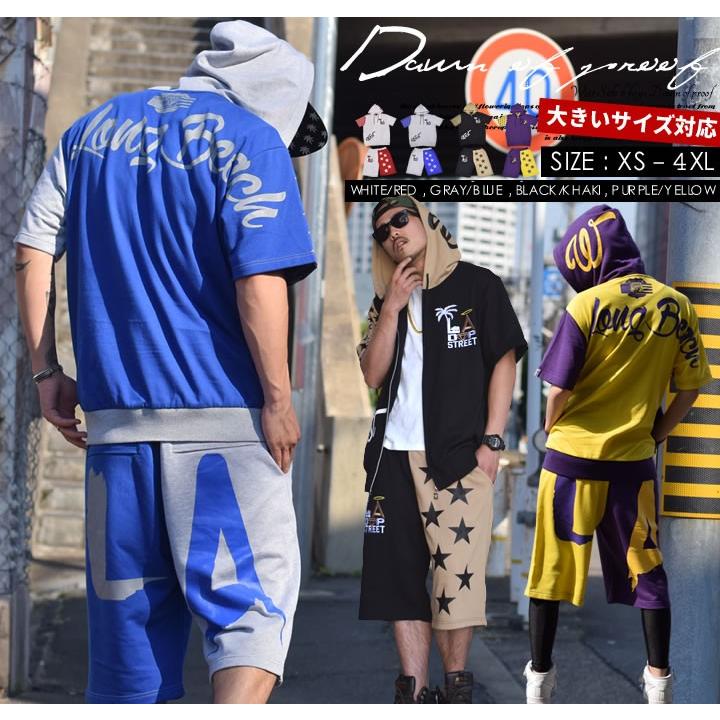 スウェット 上下 メンズ レディース 夏 セットアップ 半袖パーカー ハーフパンツ 裏毛 綿 おしゃれ B系 ストリート系 ブランド ダンス 衣装 Dpst065 Deep B系 ストリートファッション 通販 Yahoo ショッピング
