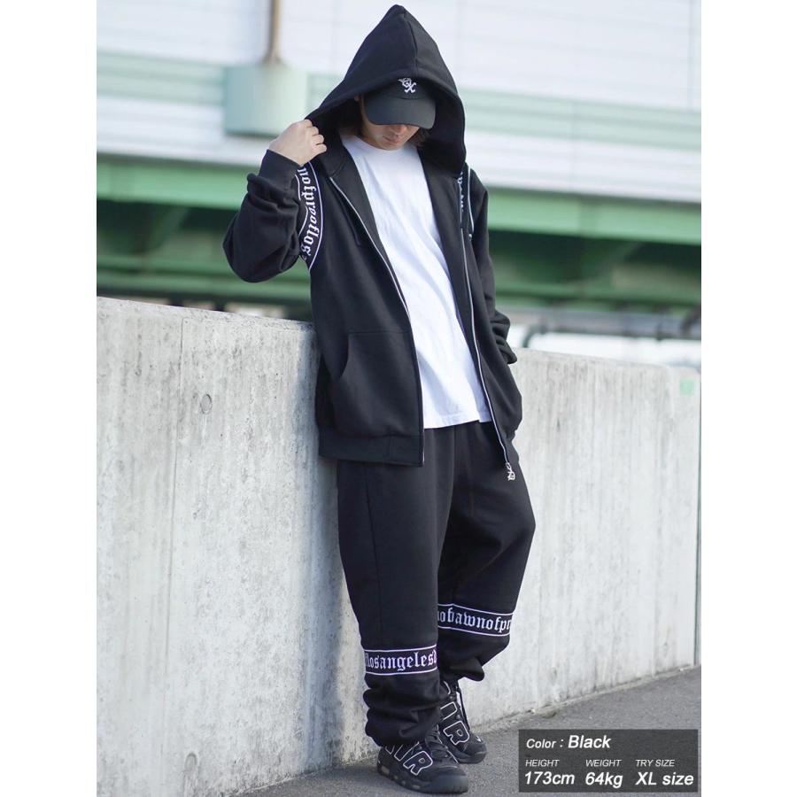 セットアップ メンズ 裏毛 スウェット 上下 大きいサイズ リブライン オーバーサイズ スエット ジップパーカー パンツ  B系 ファッション DOP ディーオーピー | DOPE | 05